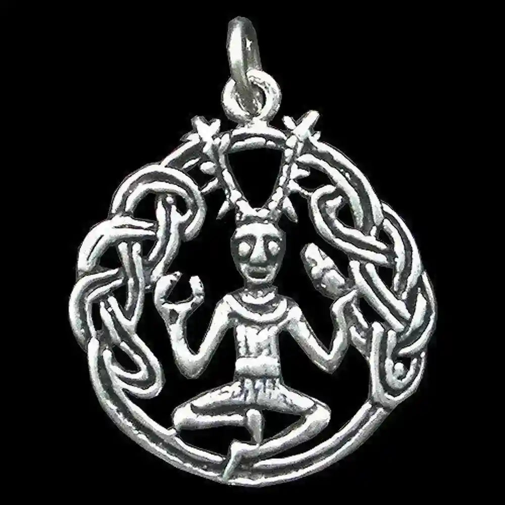 Anhänger Keltischer Cernunnos Waldgott Britisch 925er Silber mittel 36x26mm
