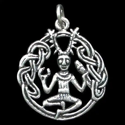 Anhänger Keltischer Cernunnos Waldgott Britisch 925er Silber mittel 36x26mm