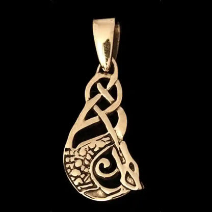 Anhänger Keltischer Schutzdrache Bronze Schmuck - Keltische Knoten , Pferd - 31x13mm