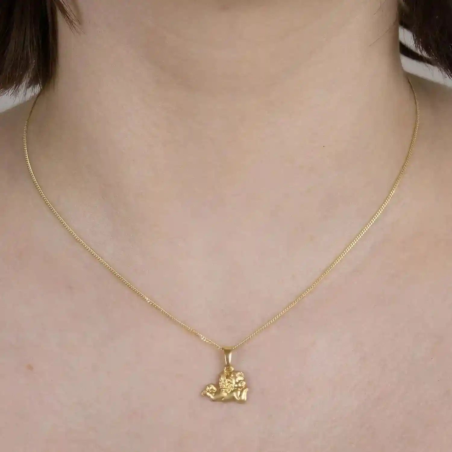Anhänger Kettenanhänger mit Zirkonia 333 Gold mit verg. Silberkette - Firma Holzenplotz - Silberketten-Goldketten.de 