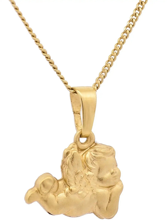 Anhänger Kettenanhänger mit Zirkonia 333 Gold mit verg. Silberkette - Firma Holzenplotz - Silberketten - Goldketten.de
