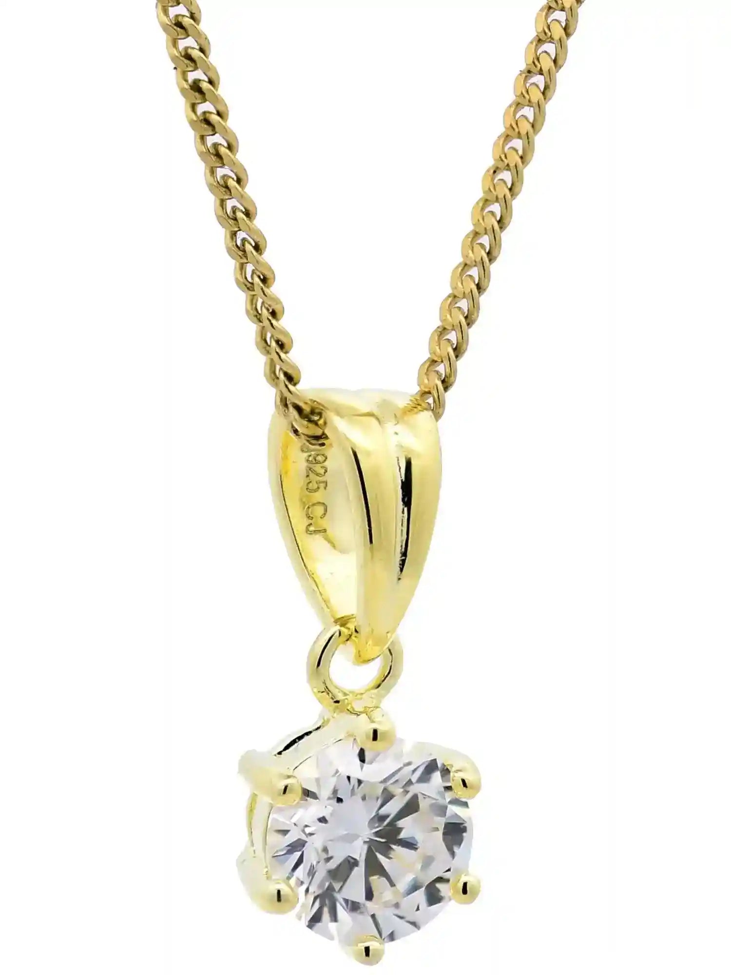 Anhänger Krappe 925 Sterlingsilber vergoldet mit verg. Silberkette - Firma Holzenplotz - Silberketten-Goldketten.de 