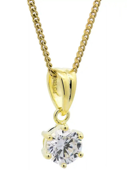 Anhänger Krappe 925 Sterlingsilber vergoldet mit verg. Silberkette - Firma Holzenplotz - Silberketten-Goldketten.de 