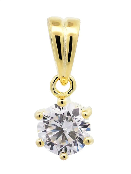 Anhänger Krappe Zirkonia massiv 925 Sterlingsilber vergoldet - Firma Holzenplotz - Silberketten - Goldketten.de