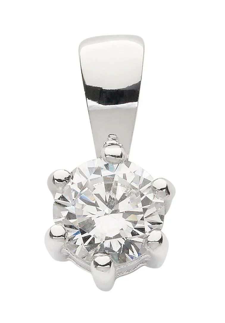 Anhänger Krappenfassung 925 Silber mit Zirkonia - Firma Holzenplotz - Silberketten - Goldketten.de