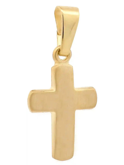 Anhänger Kreuz 333-8 Karat Gold mit vergoldeter Silberkette - Firma Holzenplotz - Silberketten-Goldketten.de 