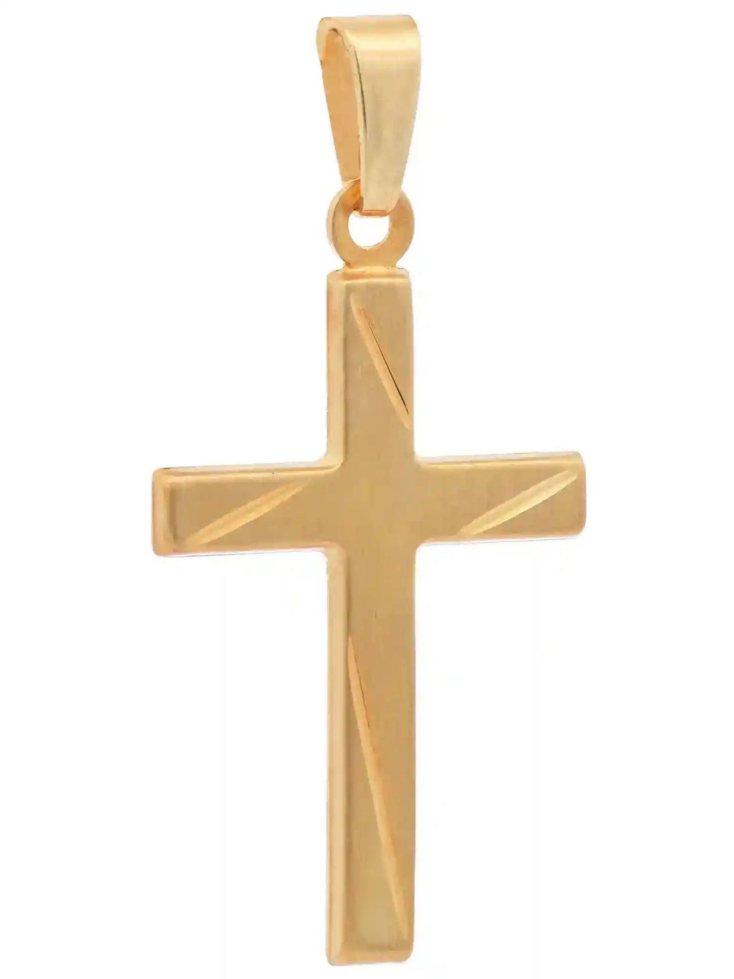 Anhänger Kreuz   333-8 Karat Gold mit vergoldeter Silberkette