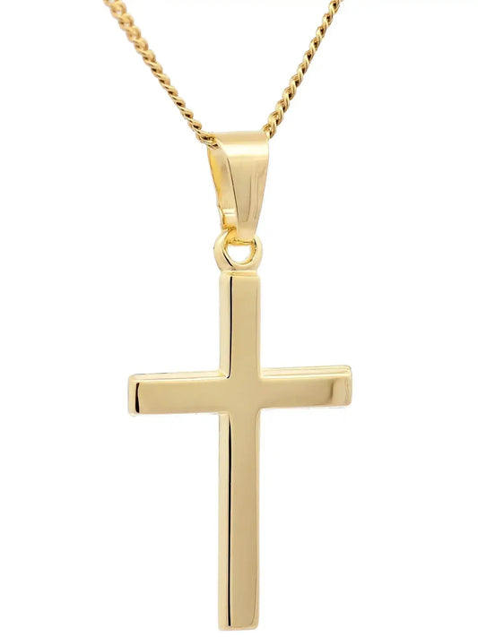 Anhänger Kreuz   333-8 Karat Gold mit vergoldeter Silberkette