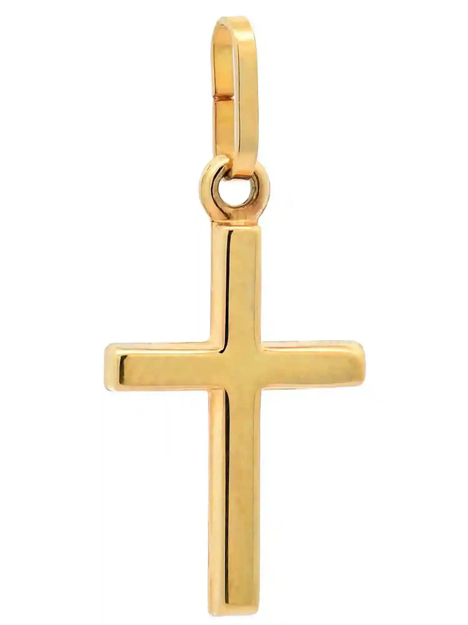 Anhänger Kreuz 333-8 Karat Gold mit vergoldeter Silberkette - Firma Holzenplotz - Silberketten-Goldketten.de 