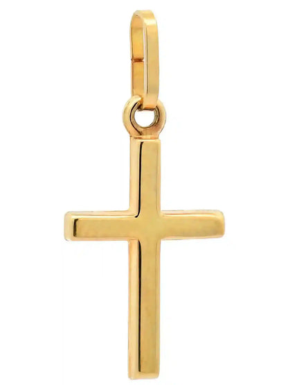 Anhänger Kreuz 333-8 Karat Gold mit vergoldeter Silberkette - Firma Holzenplotz - Silberketten-Goldketten.de 