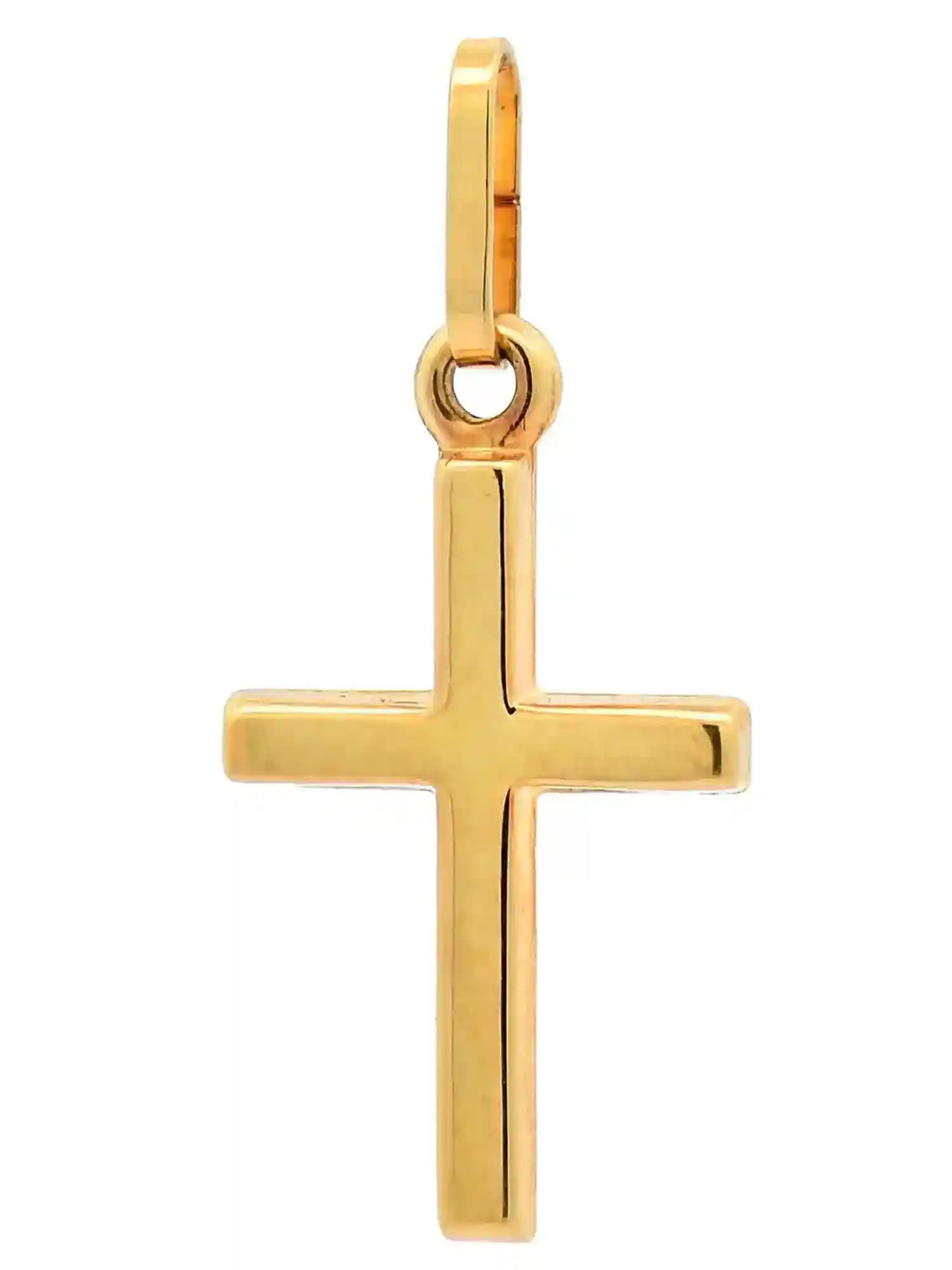 Anhänger Kreuz 333-8 Karat Gold mit vergoldeter Silberkette - Firma Holzenplotz - Silberketten-Goldketten.de 
