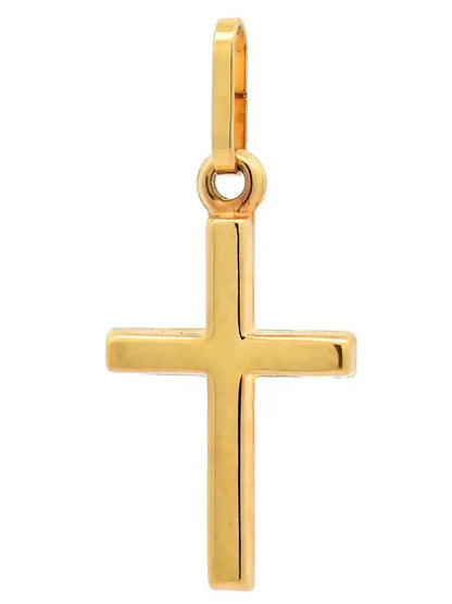 Anhänger Kreuz 333-8 Karat Gold mit vergoldeter Silberkette - Firma Holzenplotz - Silberketten-Goldketten.de 