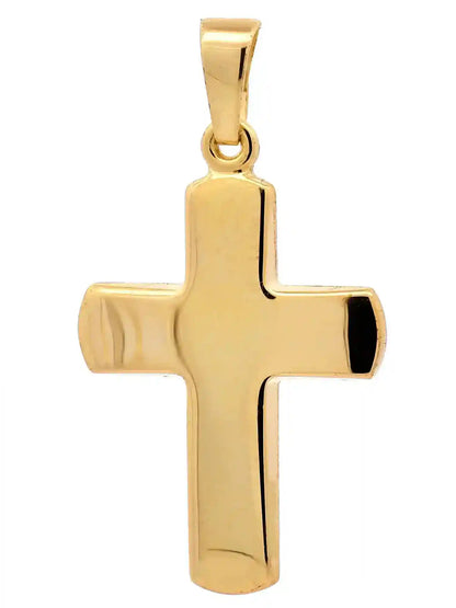 Anhänger Kreuz 333-8 Karat Gold mit vergoldeter Silberkette - Firma Holzenplotz - Silberketten-Goldketten.de 