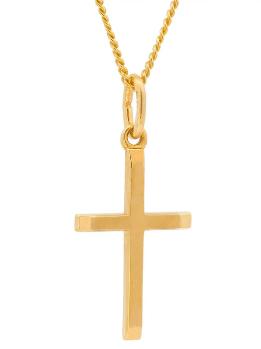 Anhänger Kreuz 333 - 8 Karat Gold mit vergoldeter Silberkette - Firma Holzenplotz - Silberketten - Goldketten.de