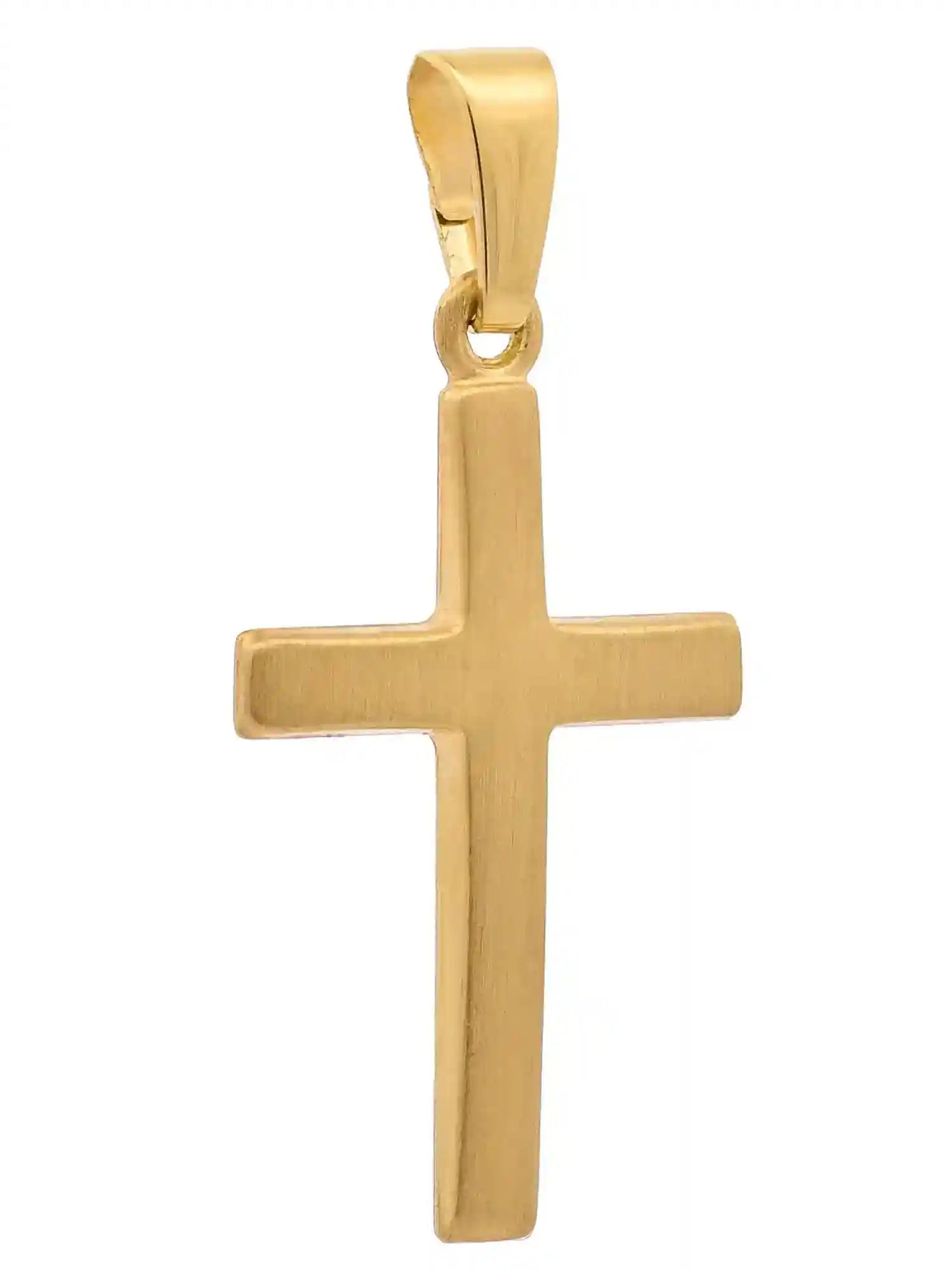 Anhänger Kreuz 333-8 Karat Gold mit vergoldeter Silberkette - Firma Holzenplotz - Silberketten-Goldketten.de 