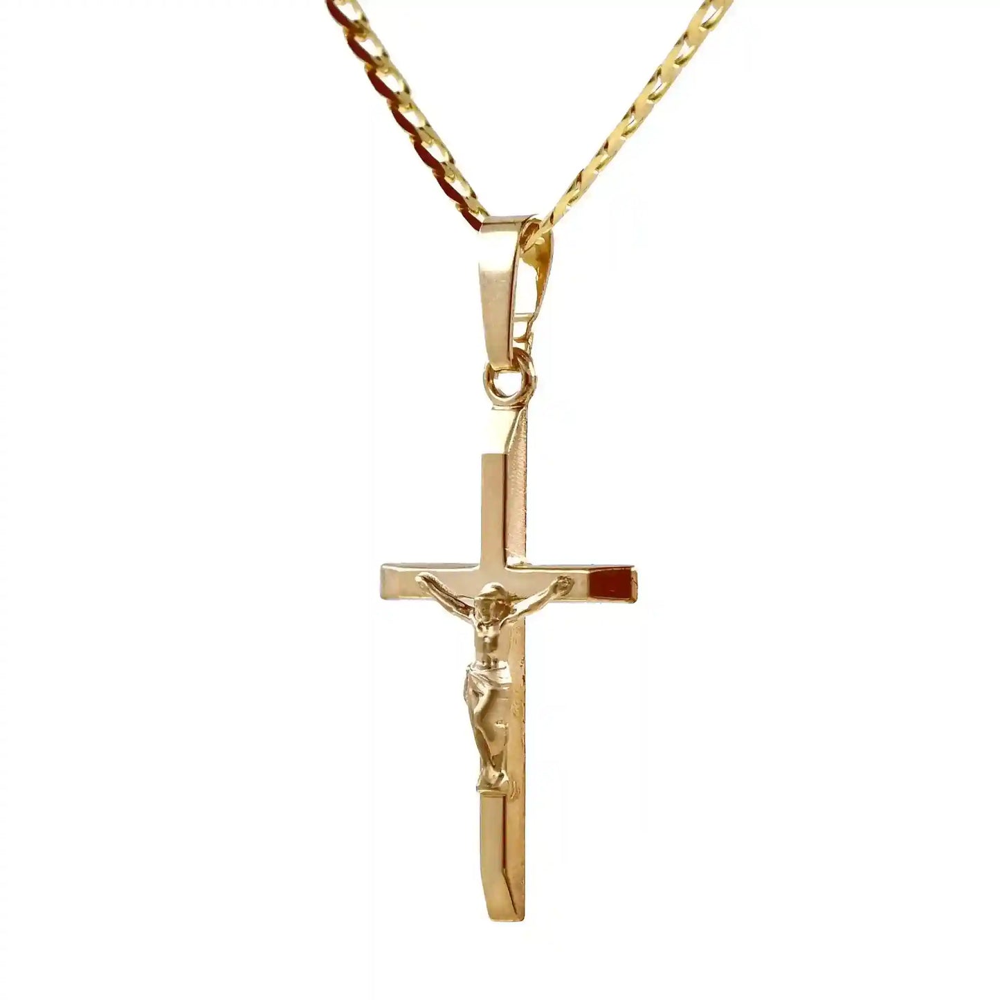 Anhänger Kreuz 375 9 Karat Gold mit Kette 2,6 mm 333 Gold 55 cm - Firma Holzenplotz - Silberketten-Goldketten.de 
