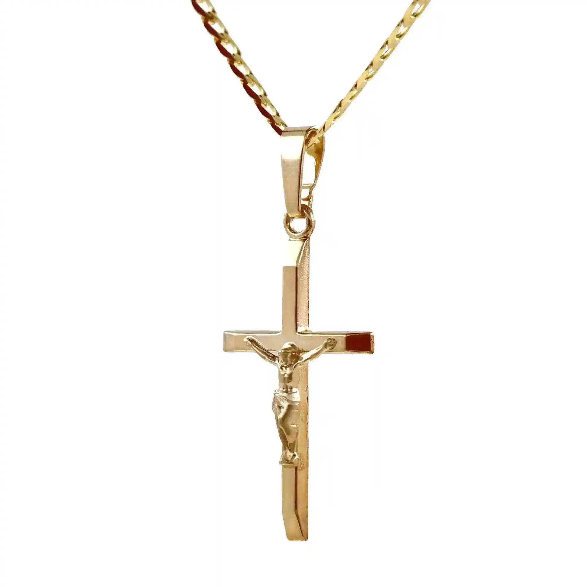 Anhänger Kreuz 375 9 Karat Gold mit Kette 2,6 mm 333 Gold 55 cm - Firma Holzenplotz - Silberketten-Goldketten.de 
