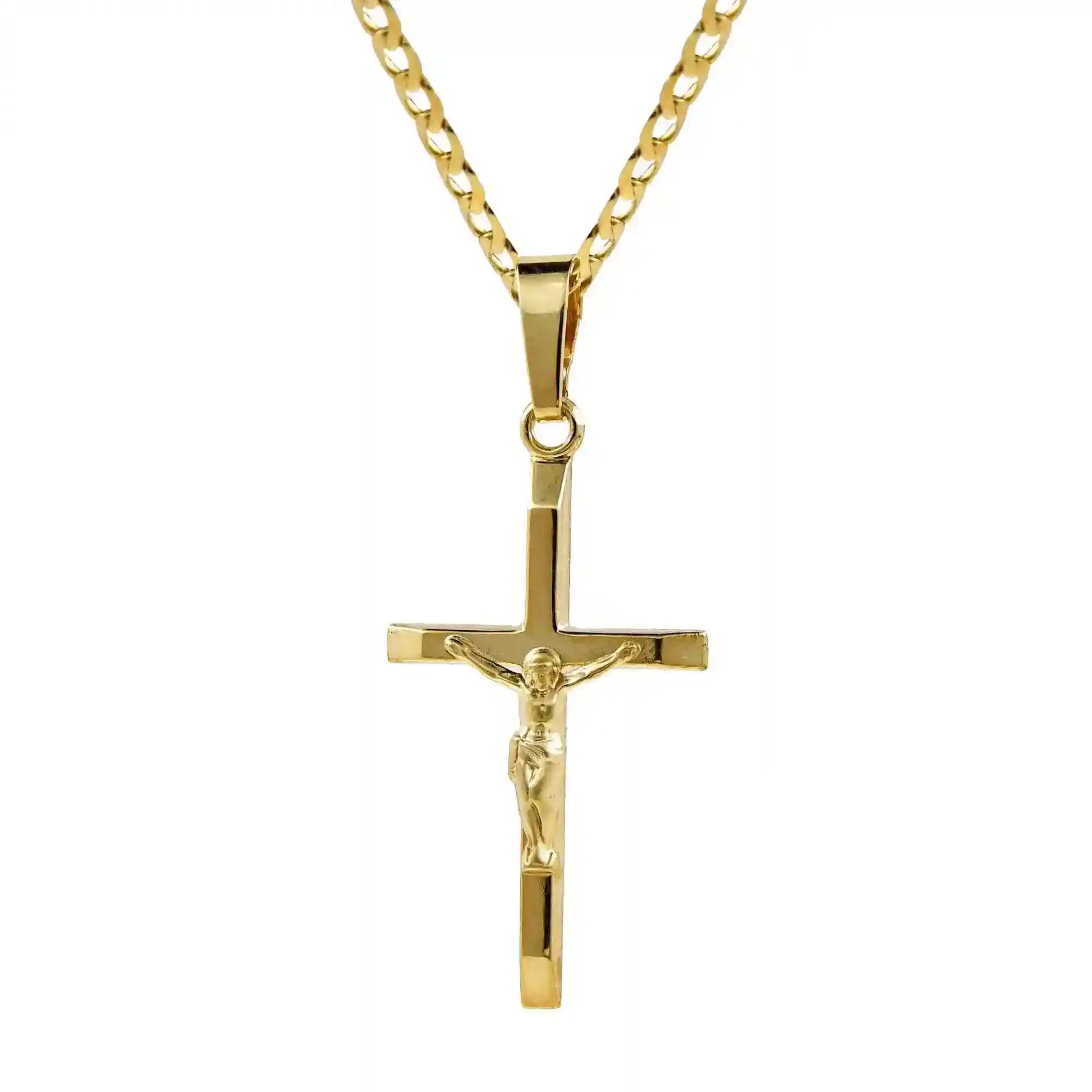 Anhänger Kreuz 375 9 Karat Gold mit Kette 2,6 mm 333 Gold 55 cm - Firma Holzenplotz - Silberketten-Goldketten.de 