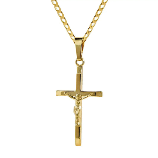 Anhänger Kreuz 375 9 Karat Gold mit Kette 2,6 mm 333 Gold 55 cm
