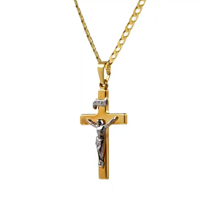 Anhänger Kreuz 585 14 Karat Gold mit massiver Goldkette 2,6 mm