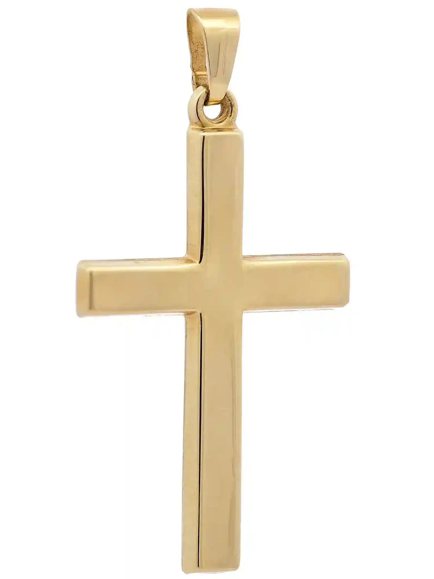 Anhänger Kreuz 585-14 Karat Gold mit vergoldeter Silberkette - Firma Holzenplotz - Silberketten-Goldketten.de 