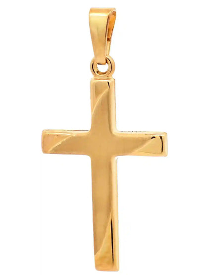 Anhänger Kreuz  585-14 Karat Gold mit vergoldeter Silberkette
