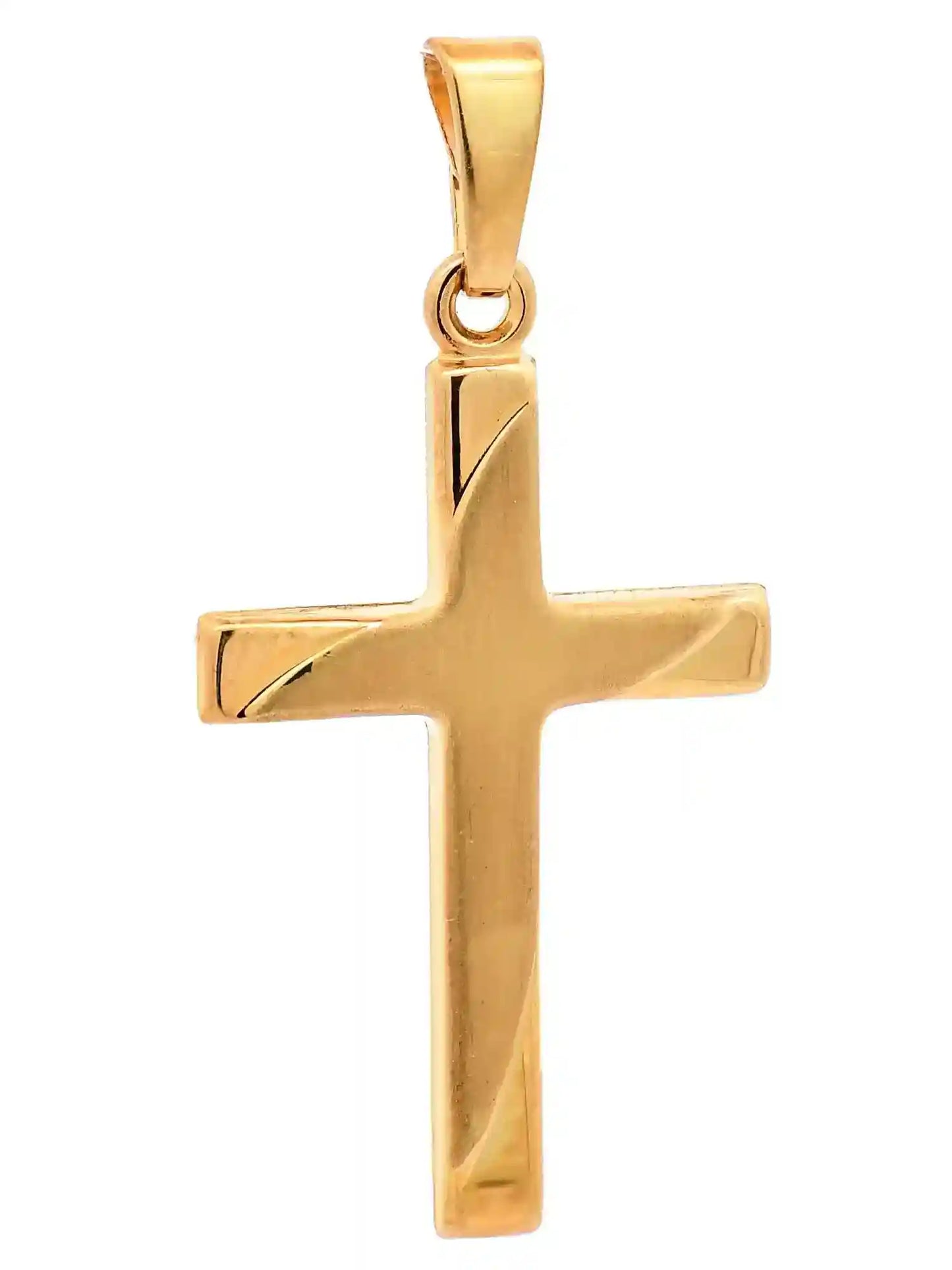 Anhänger Kreuz  585-14 Karat Gold mit vergoldeter Silberkette