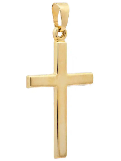 Anhänger Kreuz 585-14 Karat Gold mit vergoldeter Silberkette - Firma Holzenplotz - Silberketten-Goldketten.de 