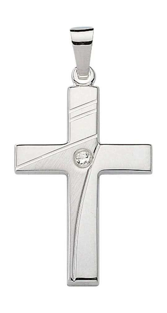 Anhänger Kreuz 925 Silber mit Zirkonia - Firma Holzenplotz - Silberketten - Goldketten.de