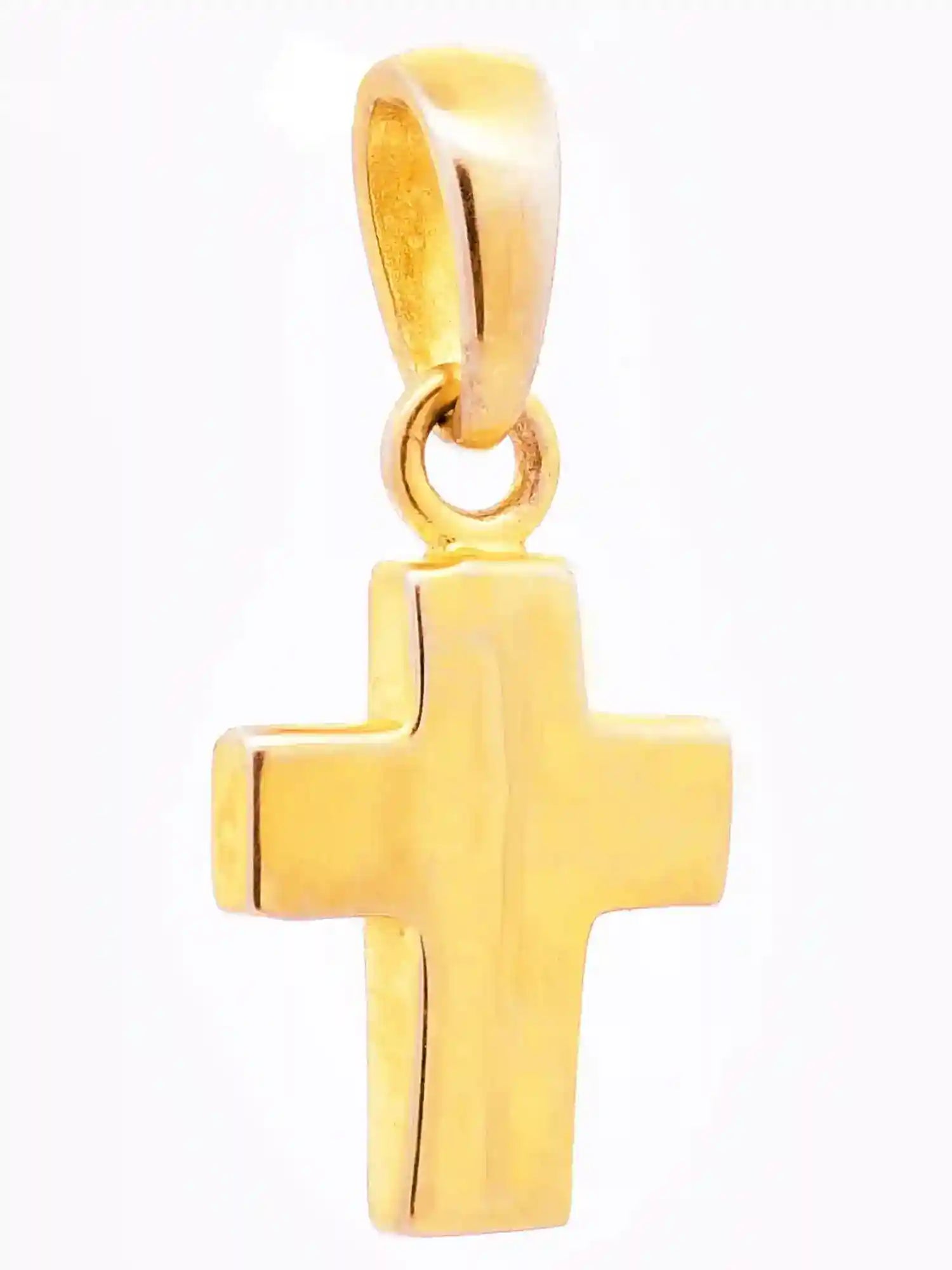 Anhänger Kreuz 925 Silber vergoldet mit verg. Silberkette - Firma Holzenplotz - Silberketten-Goldketten.de 