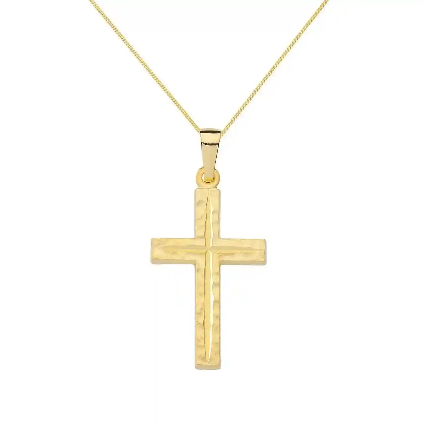 Anhänger Kreuz mit massiver Goldkette 1,1 mm 333-8 Karat Gold