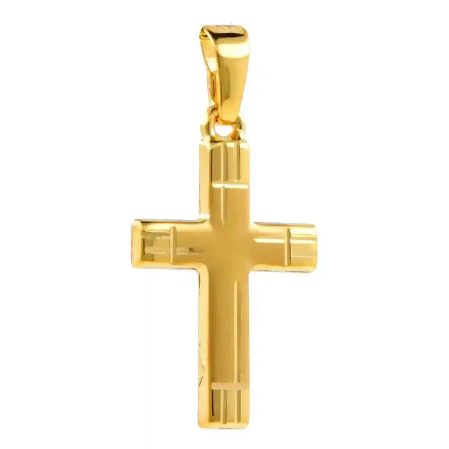 Anhänger Kreuz mit massiver Goldkette 1,1 mm 333-8 Karat Gold