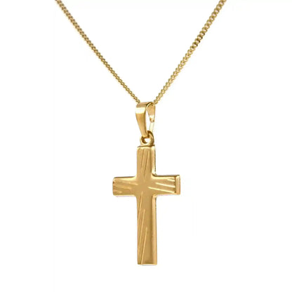 Anhänger Kreuz mit massiver Goldkette 1,1 mm 333-8 Karat Gold