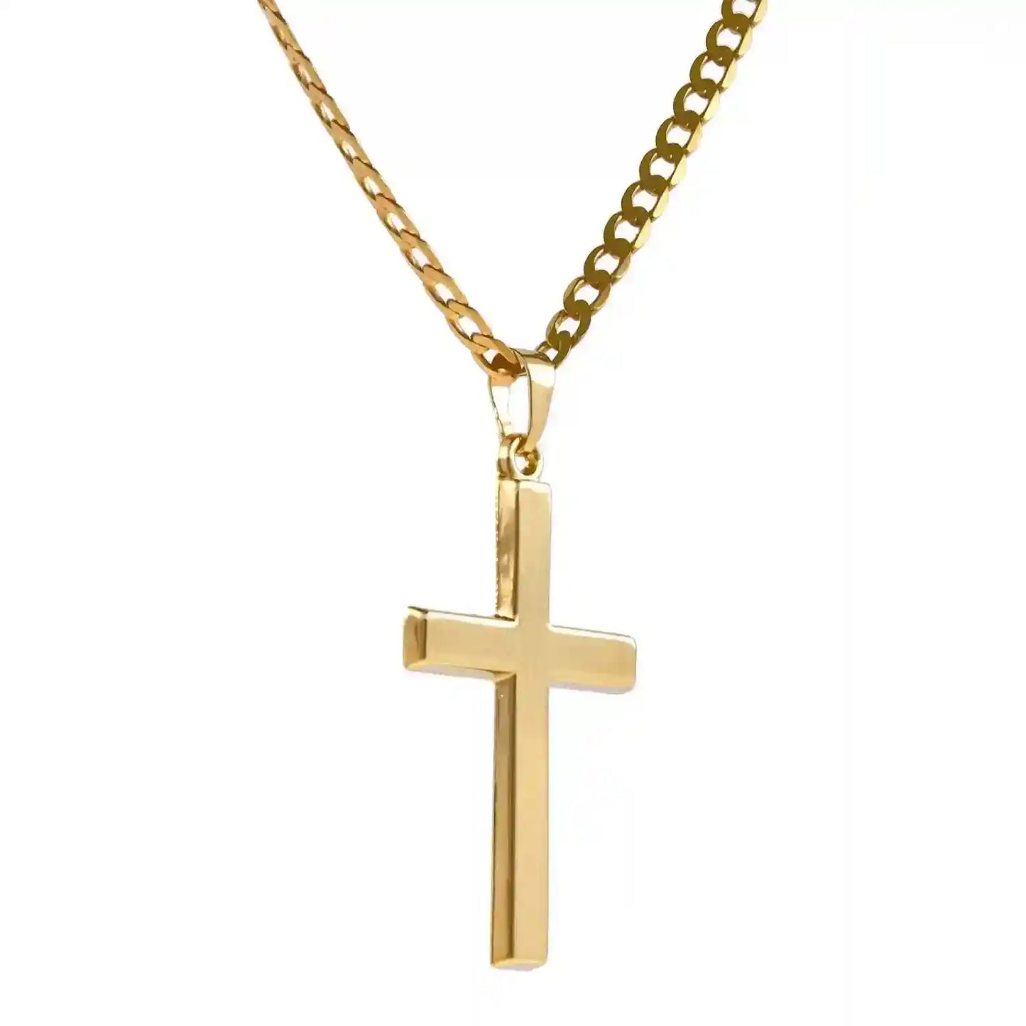 Anhänger Kreuz mit massiver Goldkette 2,6 mm - Firma Holzenplotz - Silberketten-Goldketten.de 