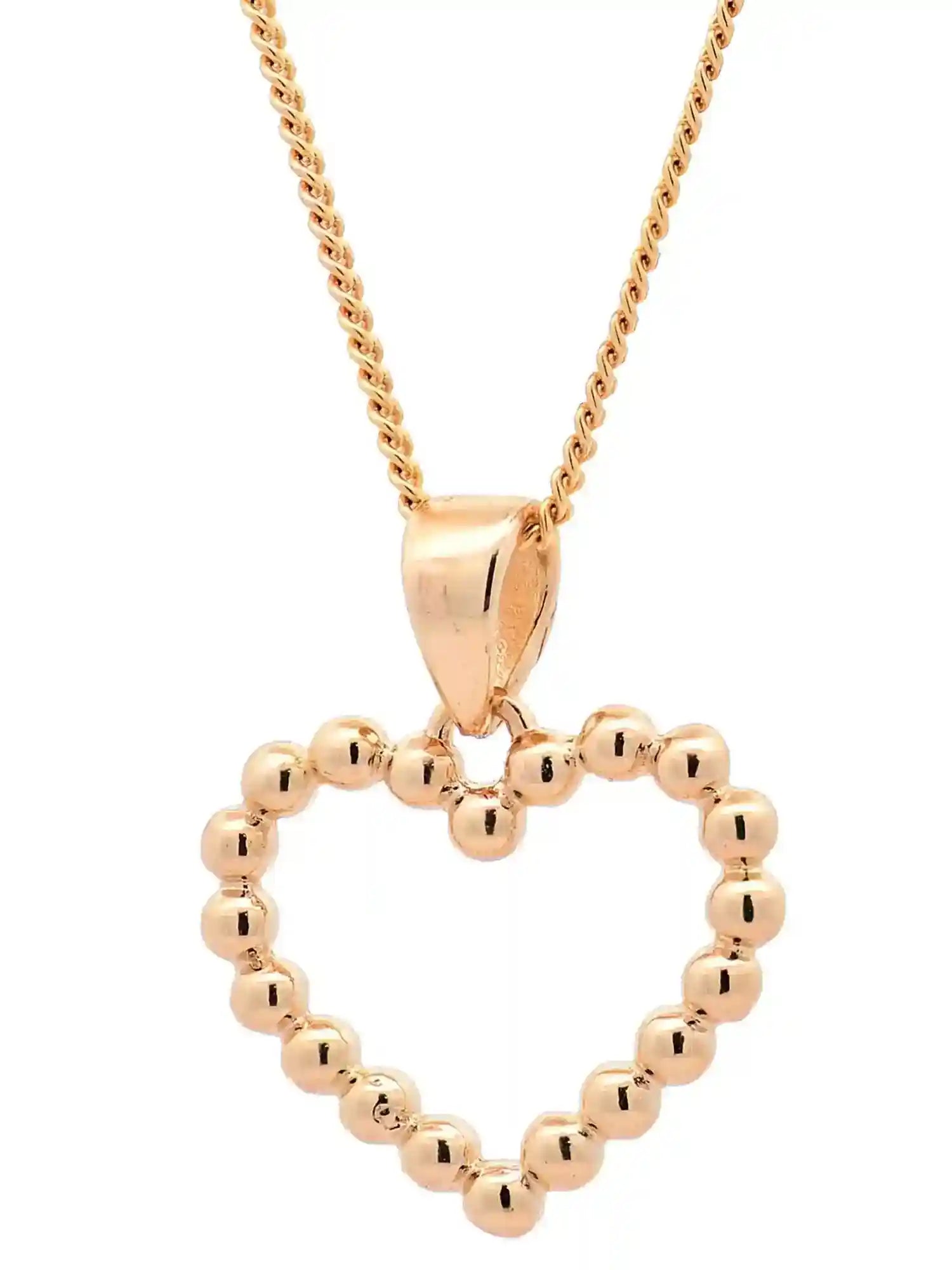 Anhänger Kügelchen Herz mit 1,1 mm Goldkette 585-14 Karat Gold