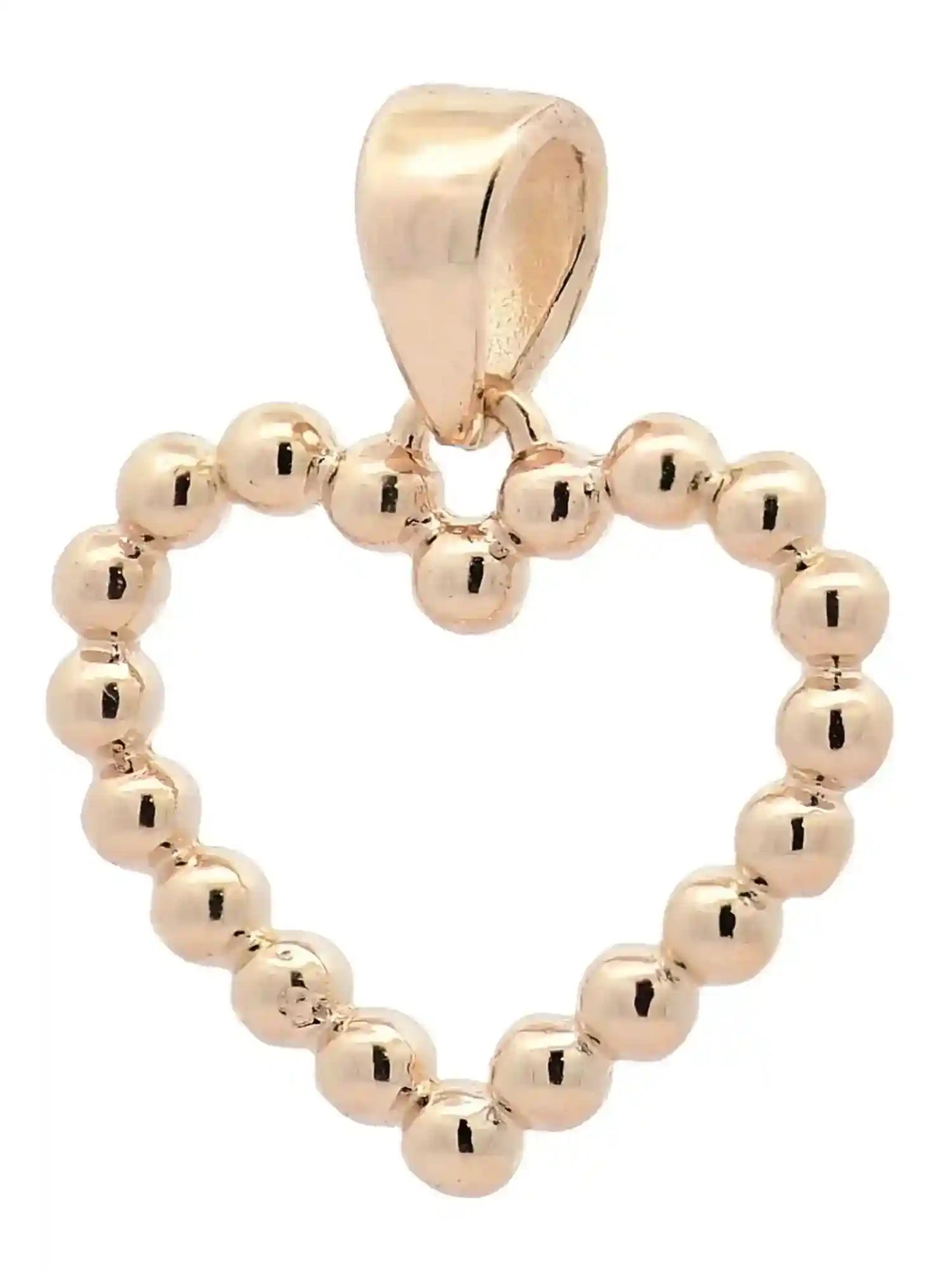 Anhänger Kügelchen Herz mit 1,1 mm Goldkette 585-14 Karat Gold