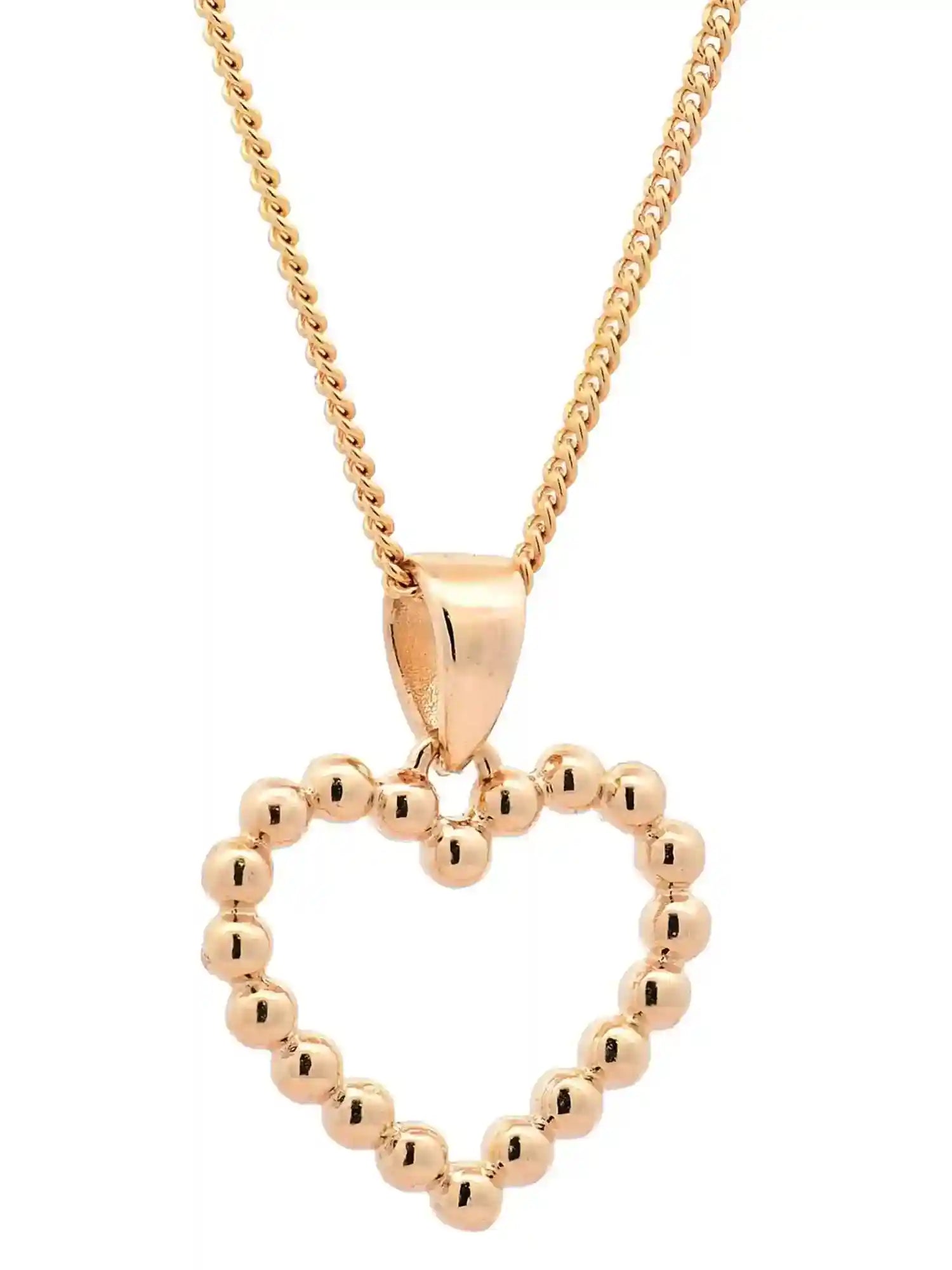 Anhänger Kügelchen Herz mit 1,1 mm Goldkette 585-14 Karat Gold