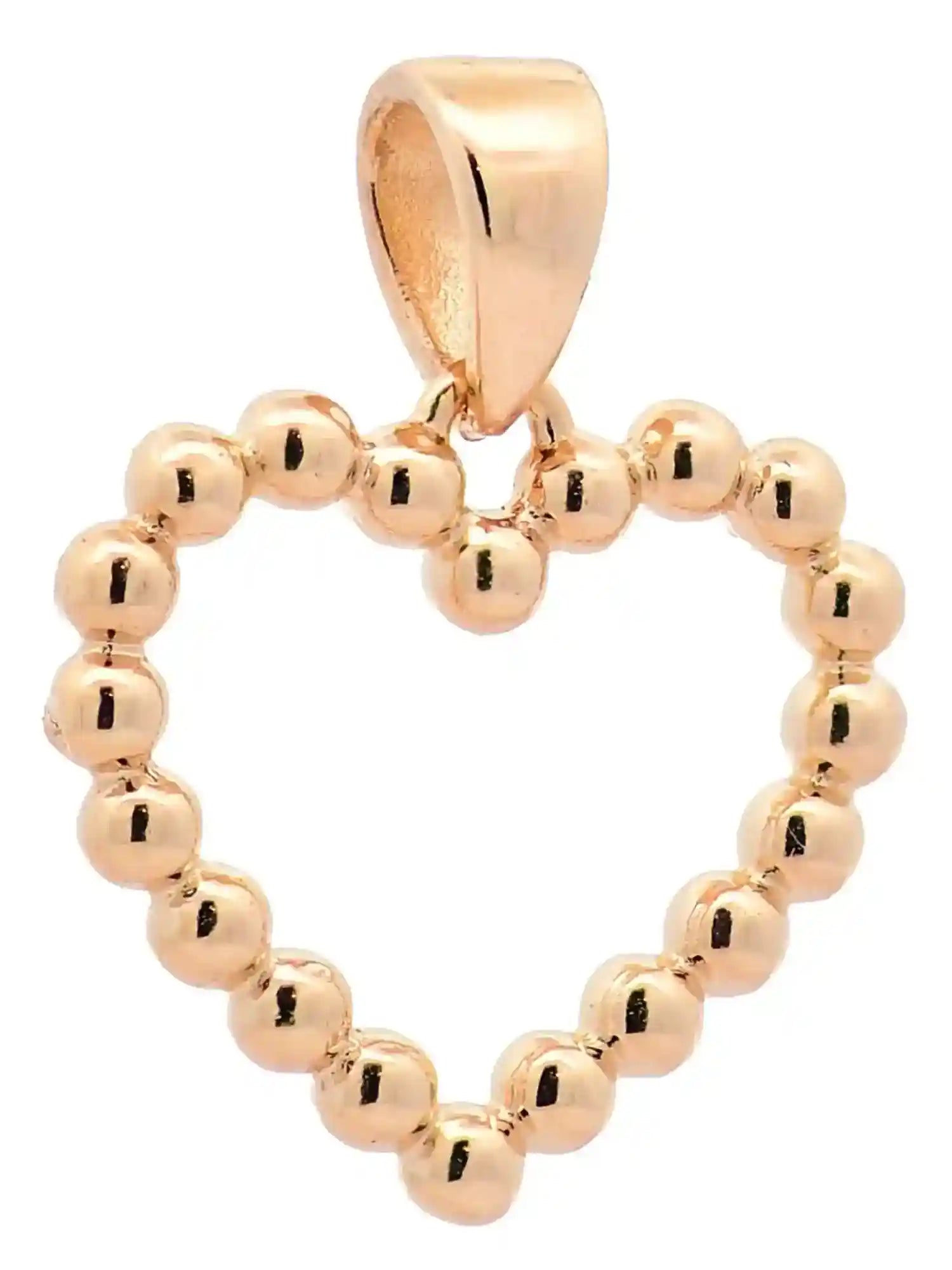 Anhänger Kügelchen Herz mit 1,1 mm Goldkette 585-14 Karat Gold