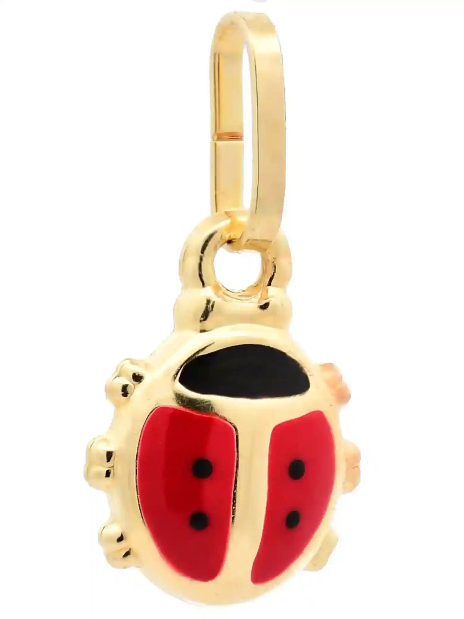 Anhänger Marienkäfer 333-8 Karat Gold mit vergoldeter Silberkette - Firma Holzenplotz - Silberketten-Goldketten.de 