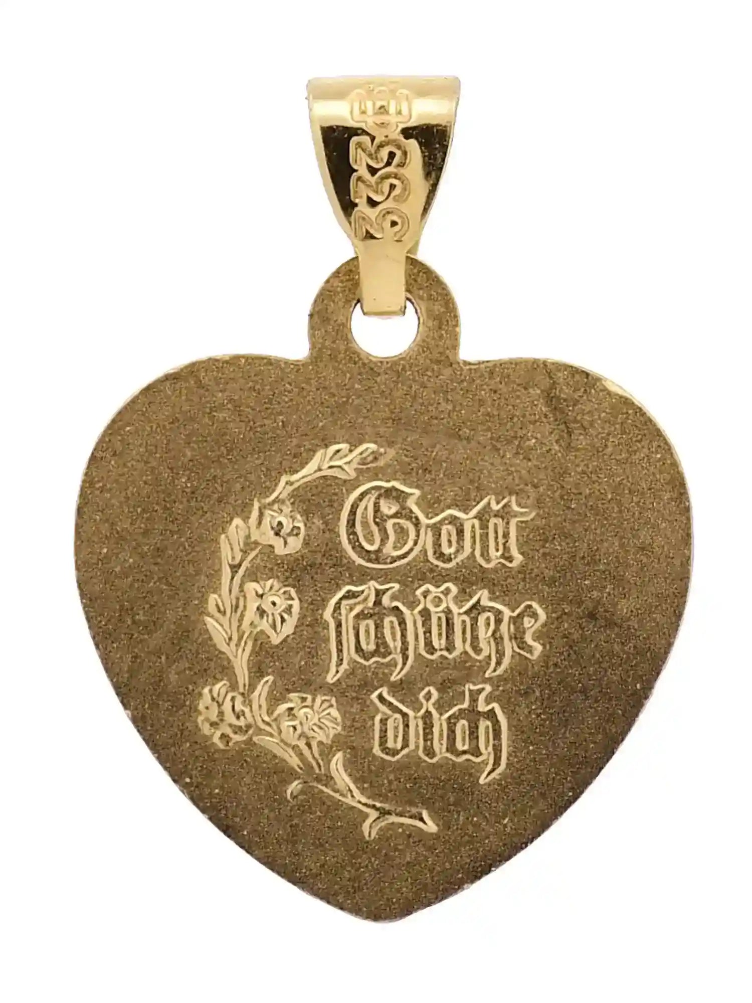 Anhänger Medaille Amor 333-8 Karat Gold mit vergoldeter Silberkette - Firma Holzenplotz - Silberketten-Goldketten.de 
