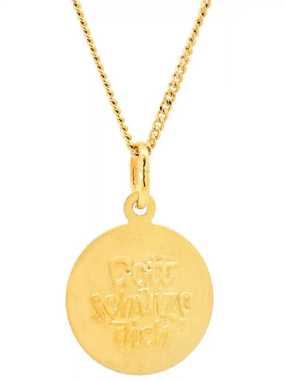 Anhänger Medaille Amor 333-8 Karat Gold mit vergoldeter Silberkette - Firma Holzenplotz - Silberketten-Goldketten.de 