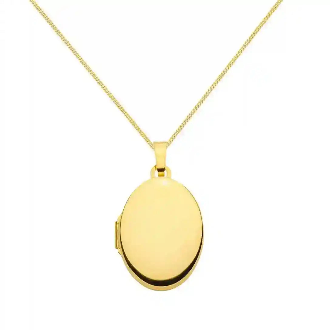 Anhänger Medaillon Oval mit Kette 1,1 mm 333-8 Karat Gold