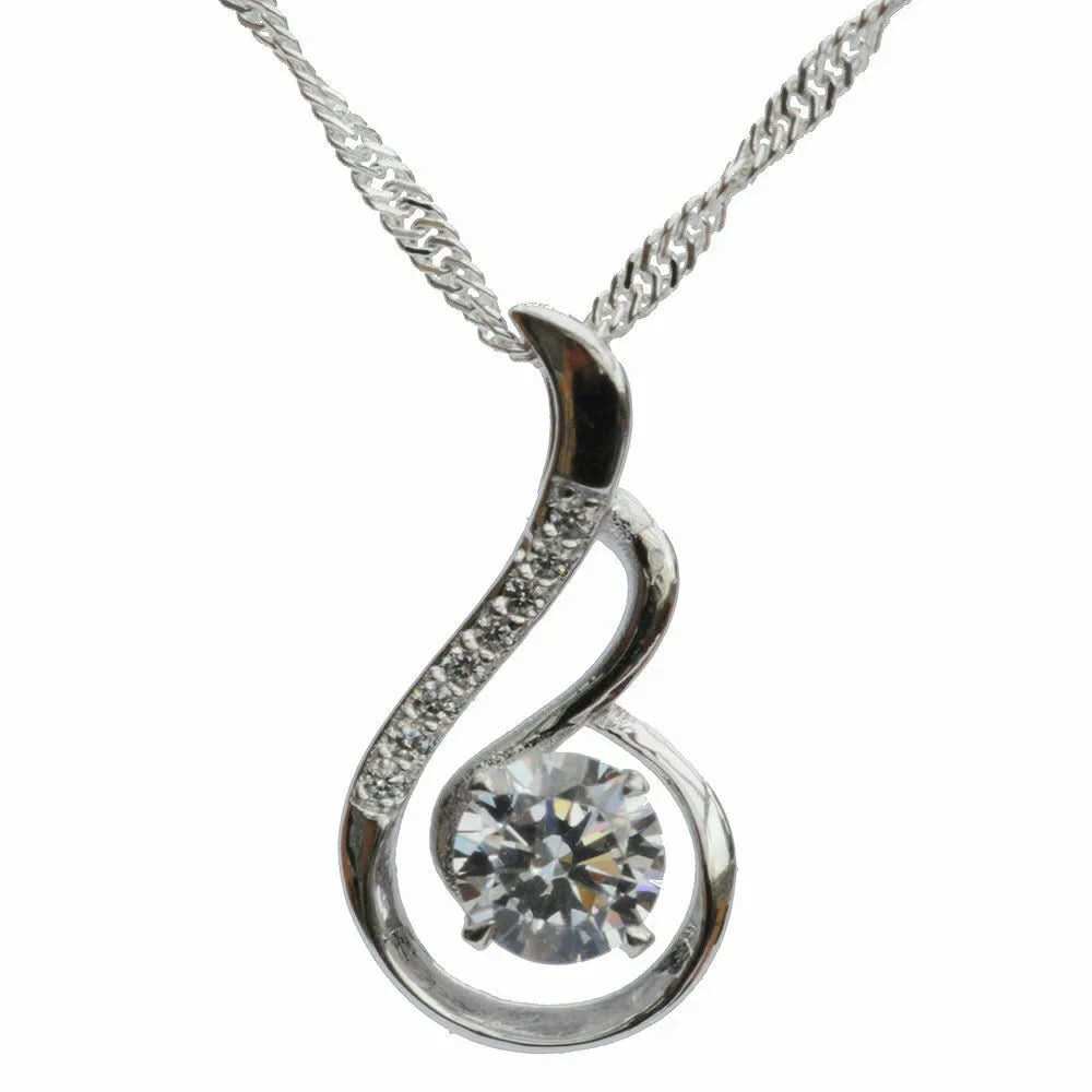Anhänger mit violettem Zirkonia Crystal mit Singapurkette 925 Silber - Firma Holzenplotz - Silberketten - Goldketten.de