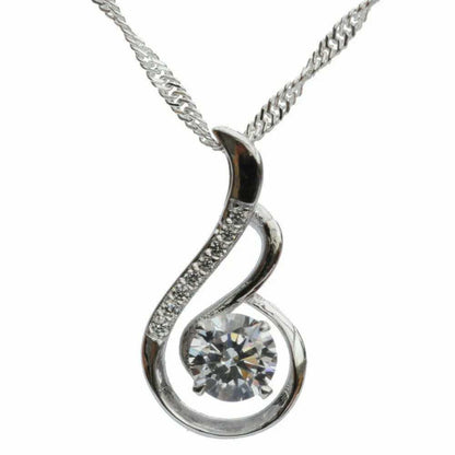 Anhänger mit violettem Zirkonia Crystal mit Singapurkette 925 Silber