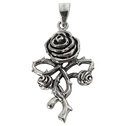 Anhänger Rose Schmuck Gothic Kettenanhänger 925er  Silber Silberschmuck 4 cm