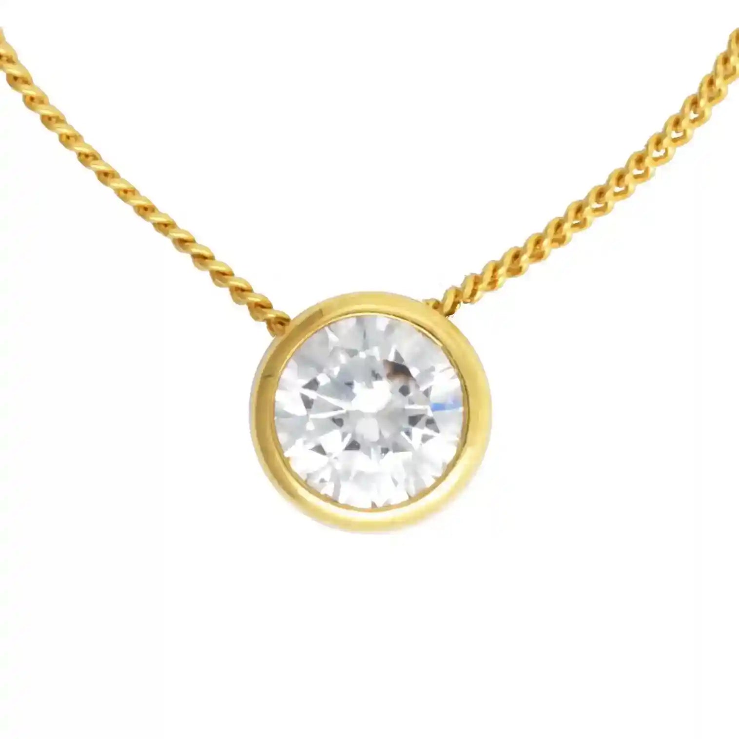 Anhänger rund 585 14 kt Gold mit Zirkonia