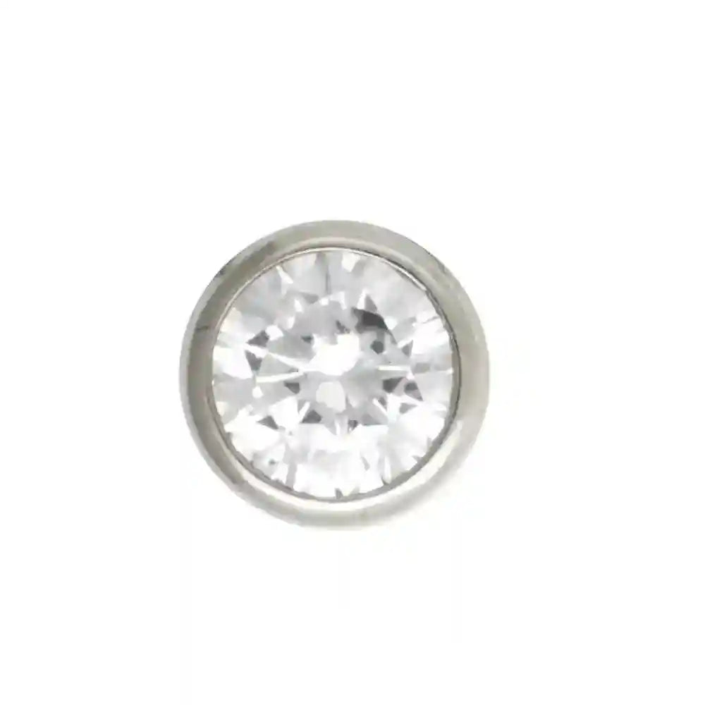 Anhänger rund 585 14 kt Weißgold mit Zirkonia