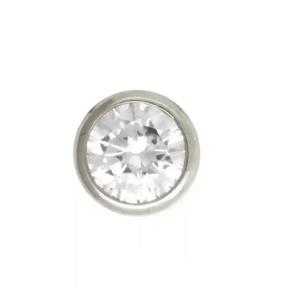 Anhänger rund 585 14 kt Weißgold mit Zirkonia