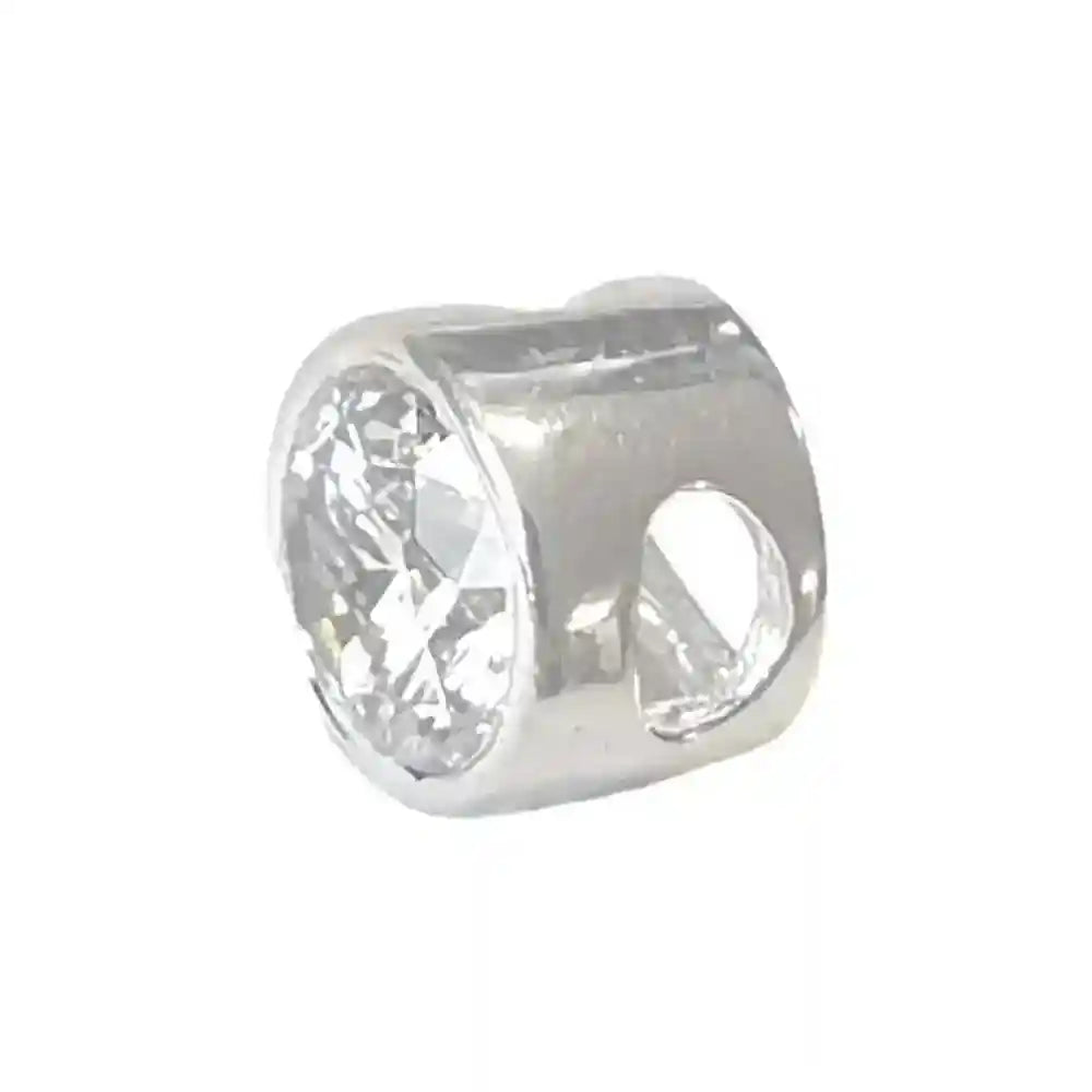 Anhänger rund 585 14 kt Weißgold mit Zirkonia