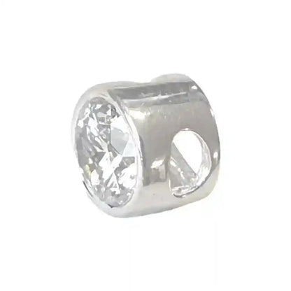 Anhänger rund 585 14 kt Weißgold mit Zirkonia